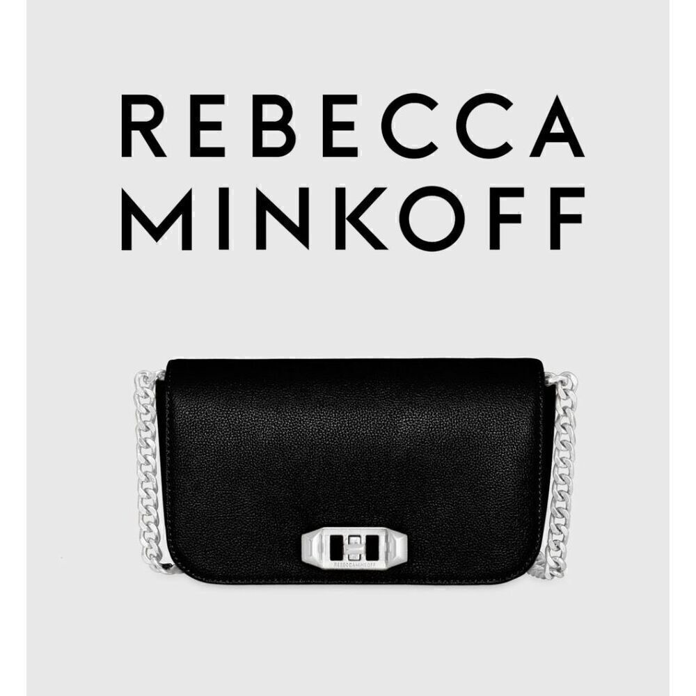 NWT REBECCA MINKOFF Black Leather Amour Crossbody Bag Handbag MSRP $228